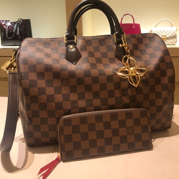 speedy bandouliere 35 damier azur